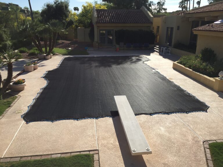 black seasonal pool cover