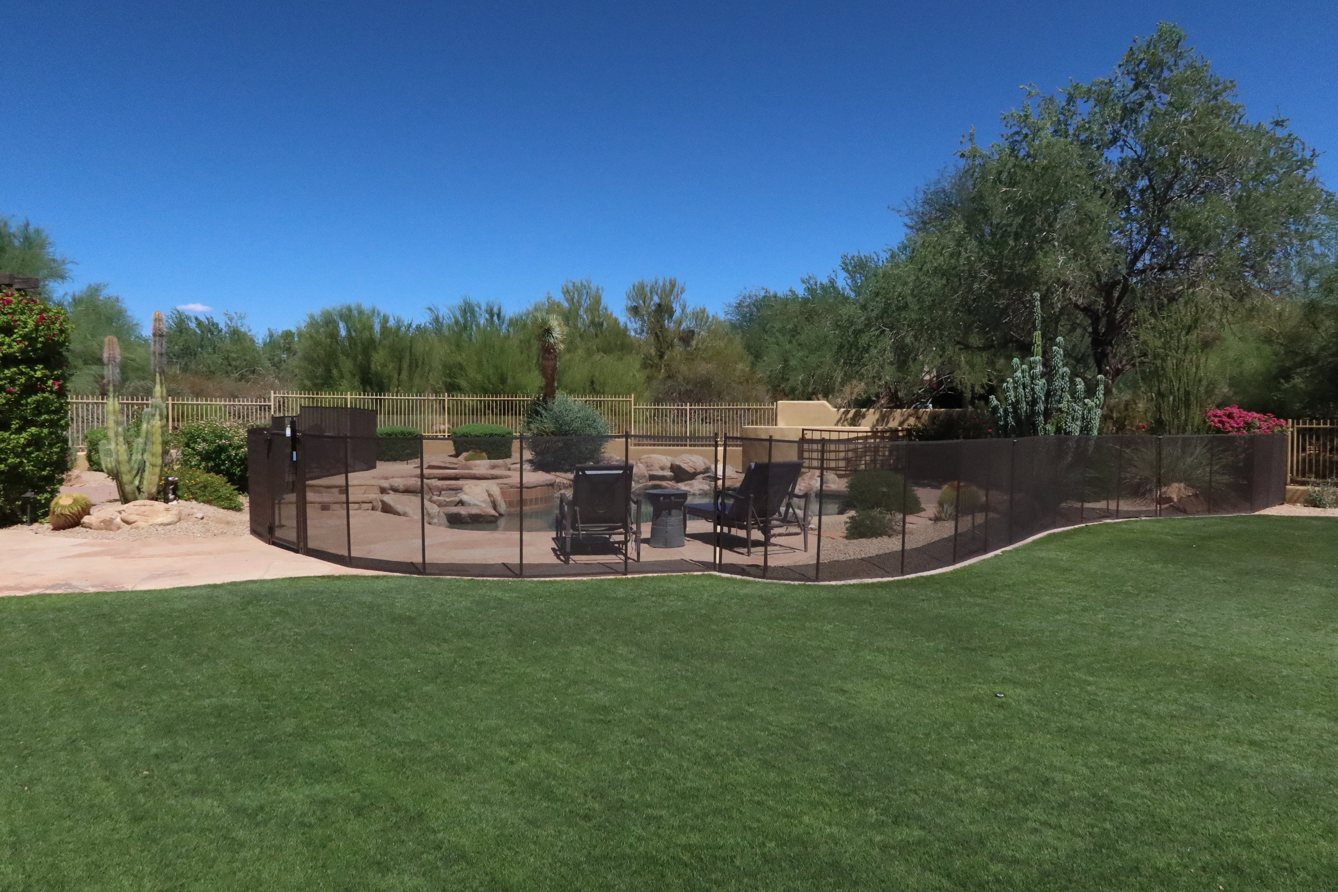 before after pool fence